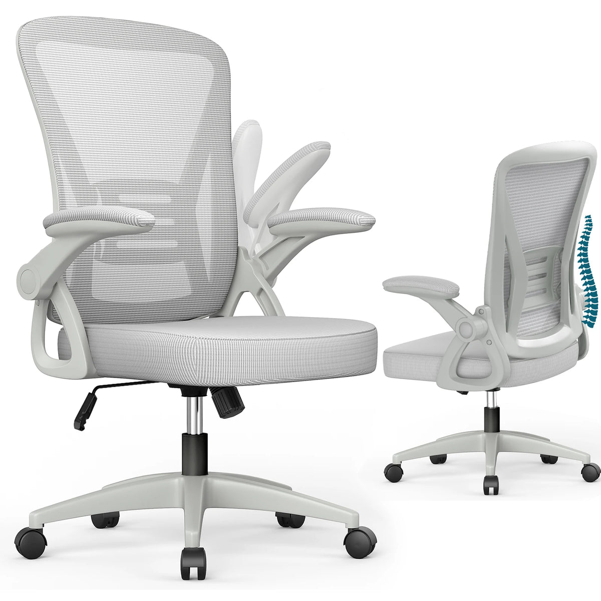 Chaise de bureau ergonomique réglable – maille respirante & soutien lombaire