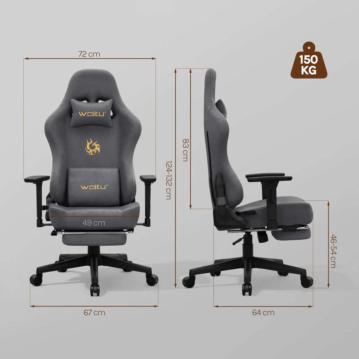 Chaise de Bureau Ergonomique WOLTU — Accoudoirs 3D, Dossier Réglable, Pivotante