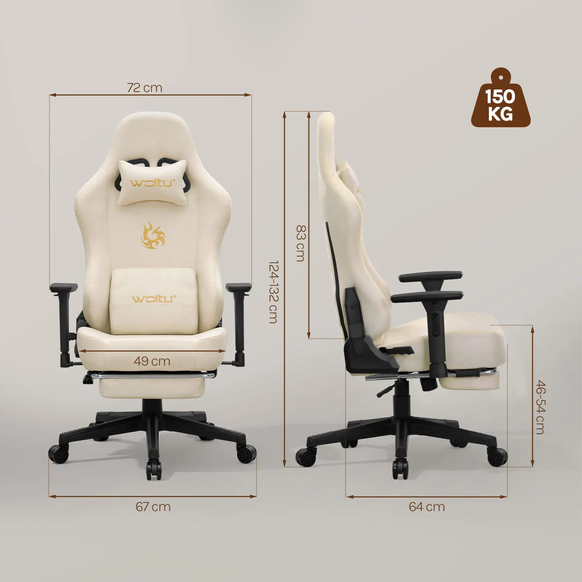 Chaise de Bureau Ergonomique WOLTU — Accoudoirs 3D, Dossier Réglable, Pivotante