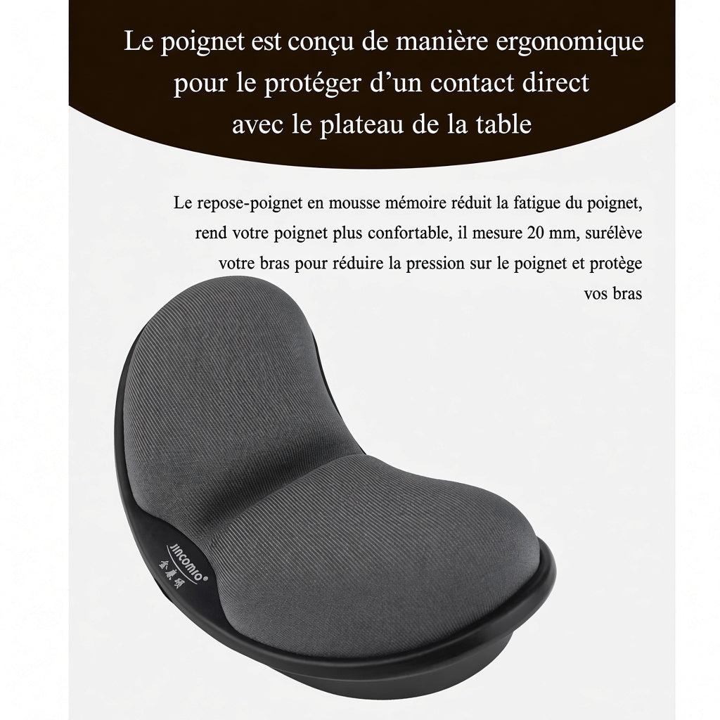 Tapis de Souris Ergonomique Repose-Poignet — Mousse à Mémoire de Forme