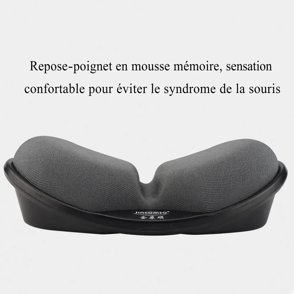 Tapis de Souris Ergonomique Repose-Poignet — Mousse à Mémoire de Forme