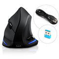 Souris Verticale Ergonomique Lefon F35 — Sans Fil, Rechargeable, 2400 DPI