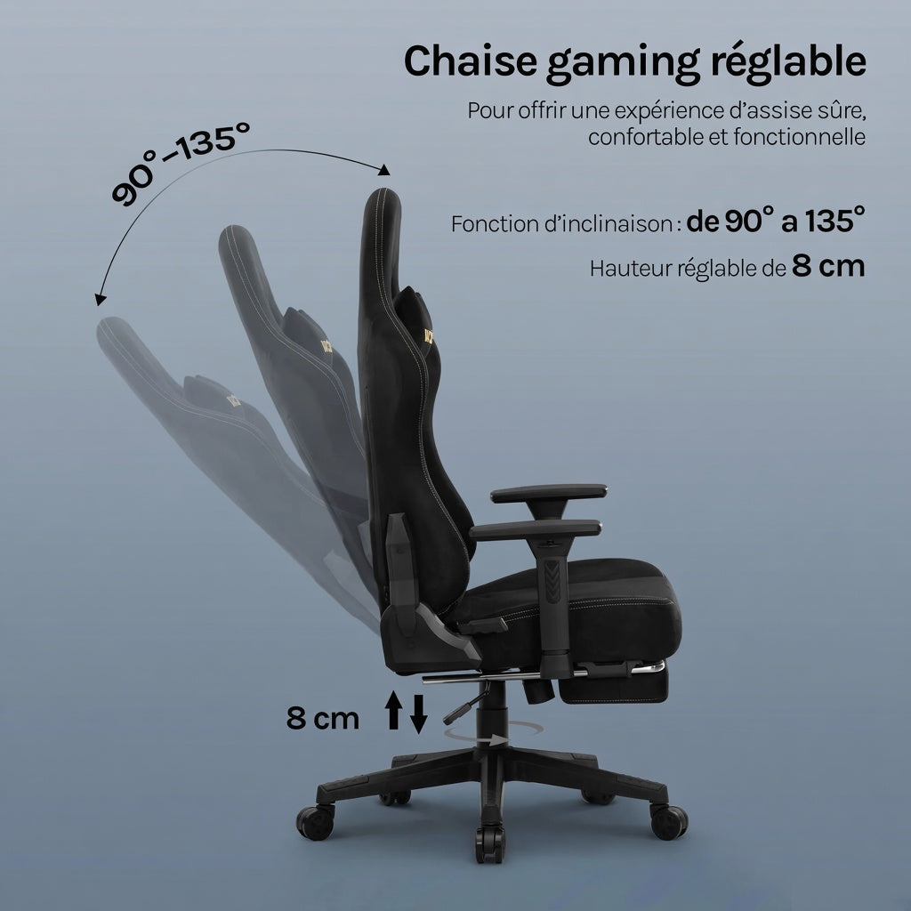 Chaise de Bureau Ergonomique WOLTU — Accoudoirs 3D, Dossier Réglable, Pivotante