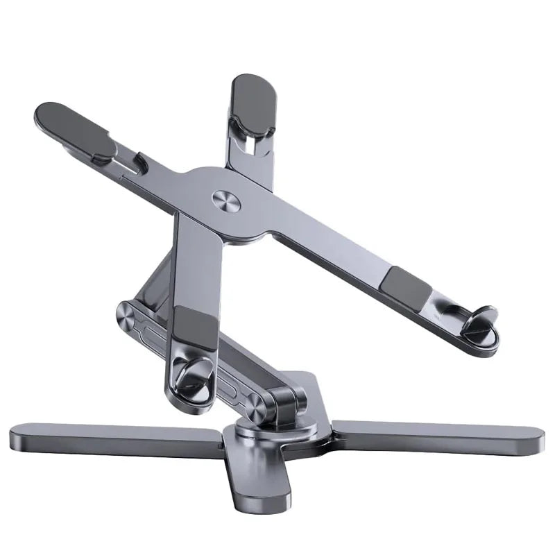 Support Ordinateur Portable Ergonomique — Pliable, Rotatif 360°, Aération