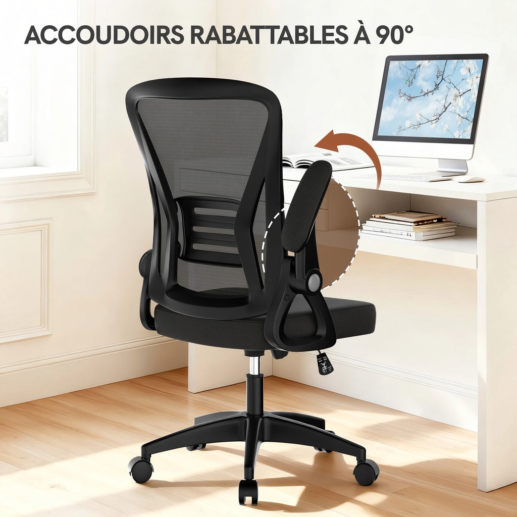 Chaise de bureau ergonomique réglable – maille respirante & soutien lombaire