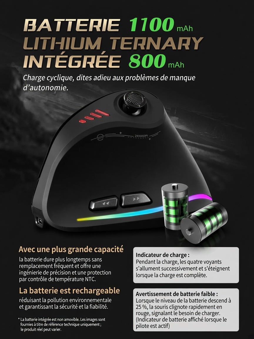 Souris Ergonomique Verticale ZELOTES F18 — Confort Bureau & Précision Gaming